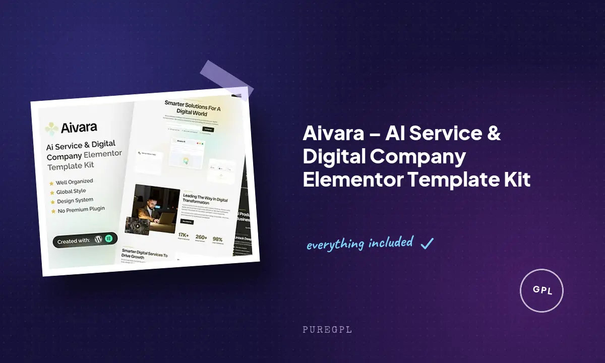 Aivara – AI Service & Digital Company Elementor Template Kit