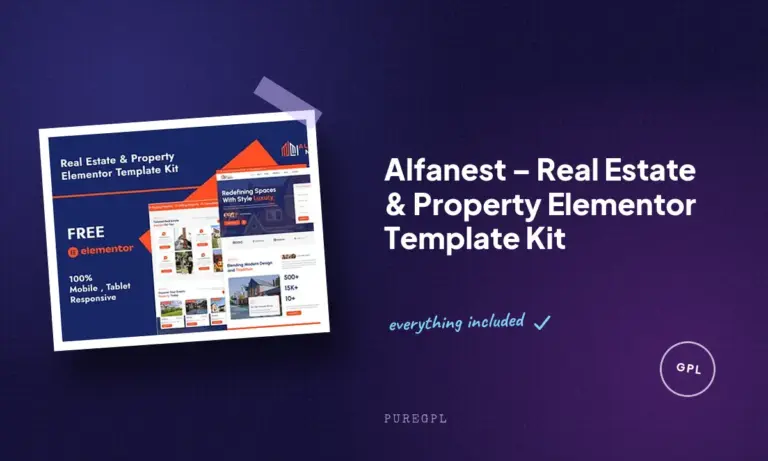 alfanest real estate property elementor template kit