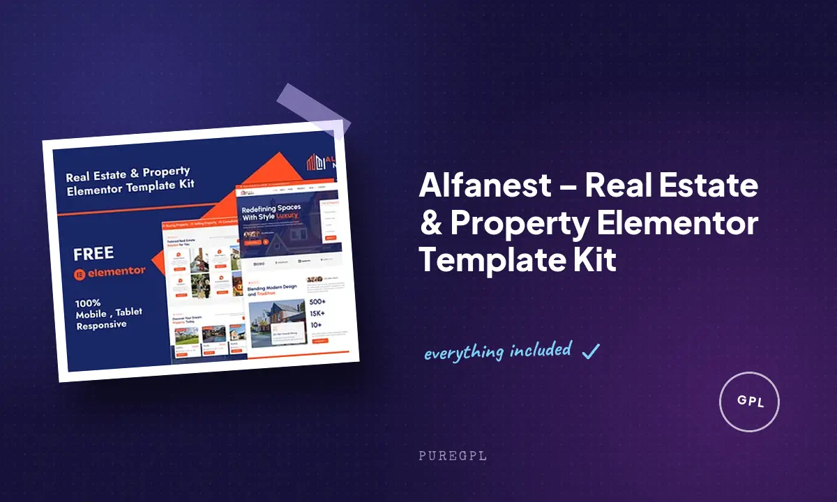 Alfanest – Real Estate & Property Elementor Template Kit