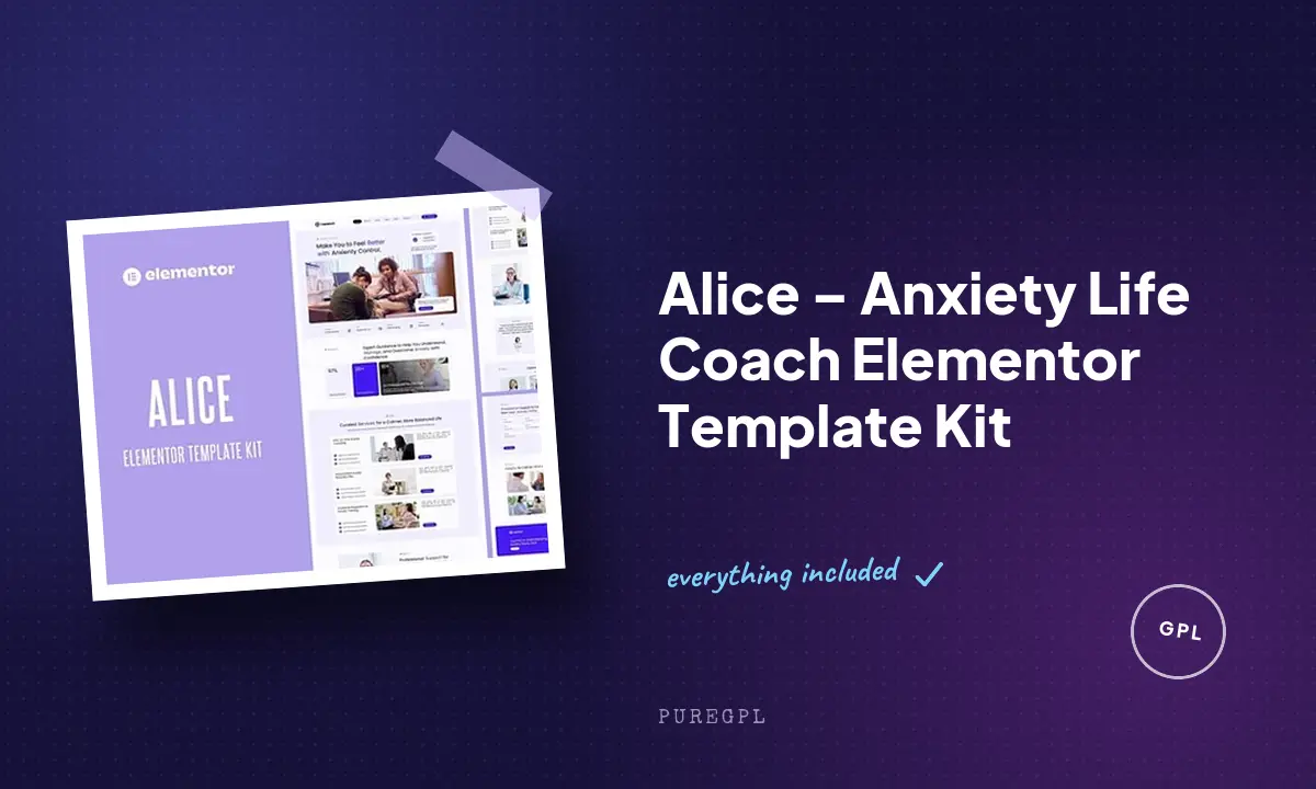 Alice – Anxiety Life Coach Elementor Template Kit
