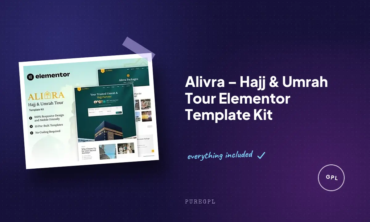 Alivra – Hajj & Umrah Tour Elementor Template Kit
