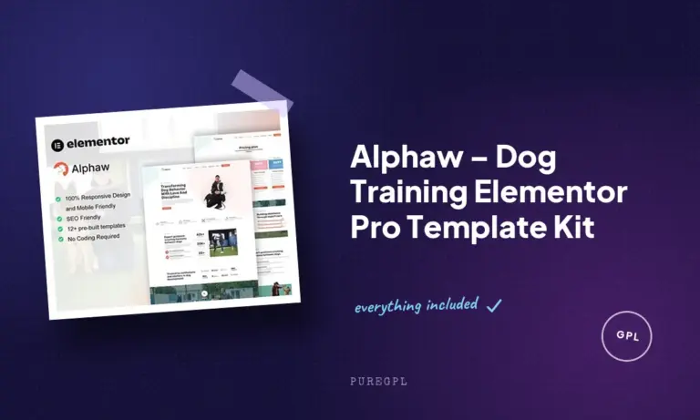 alphaw dog training elementor pro template kit