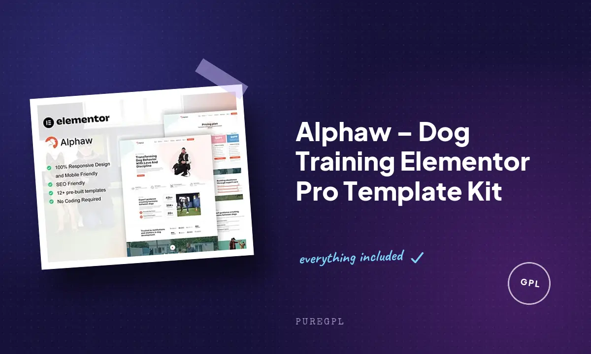 Alphaw – Dog Training Elementor Pro Template Kit