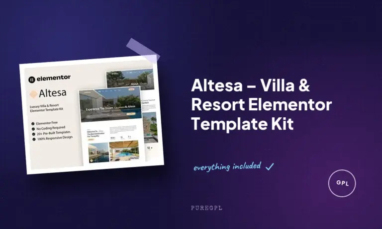 altesa villa resort elementor template kit