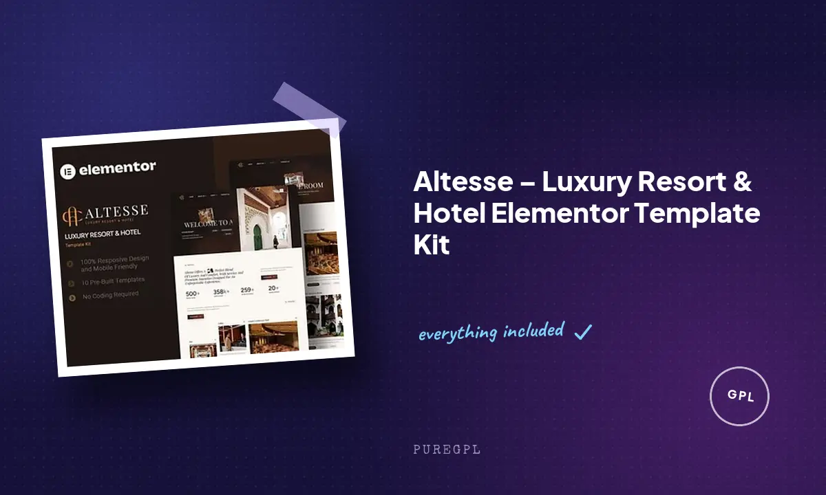 Altesse – Luxury Resort & Hotel Elementor Template Kit