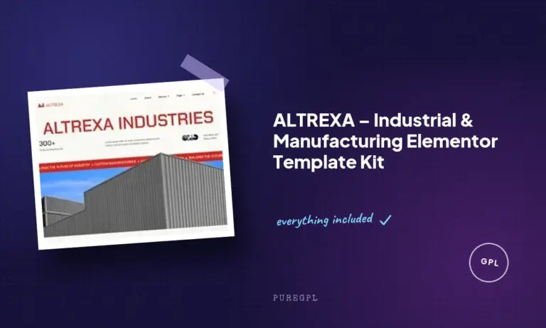 altrexa industrial manufacturing elementor template kit
