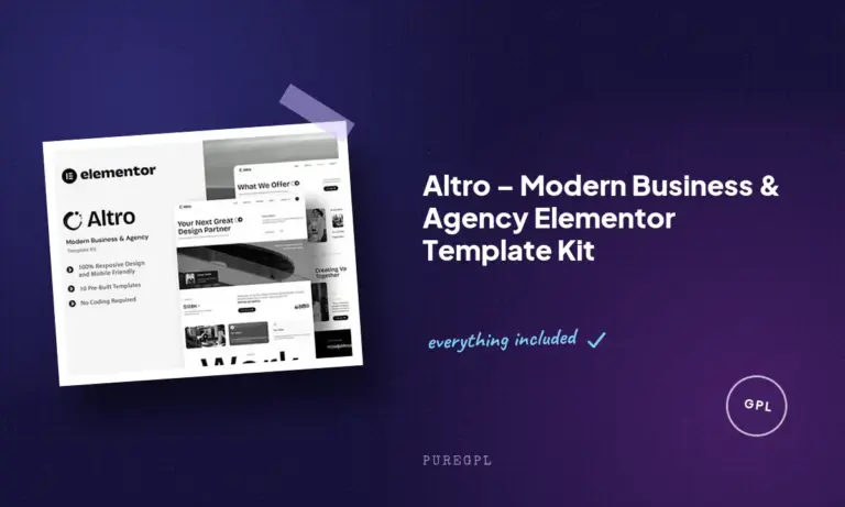 altro modern business agency elementor template kit