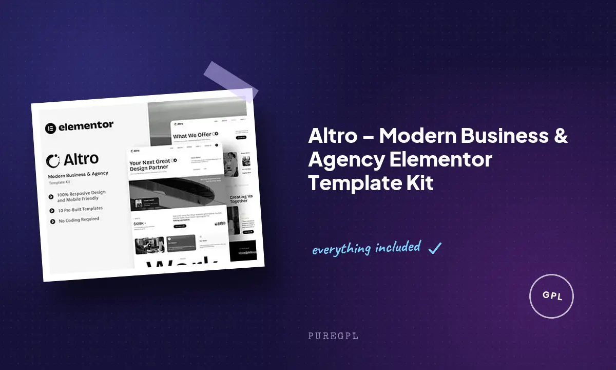 Altro – Modern Business & Agency Elementor Template Kit