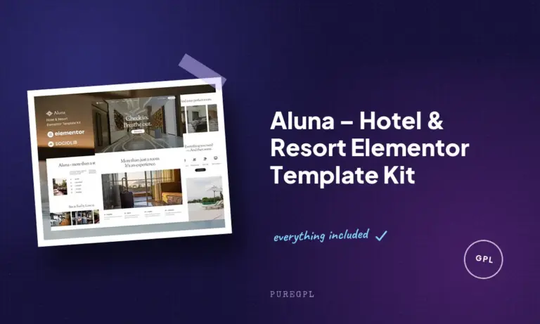 aluna hotel resort elementor template kit