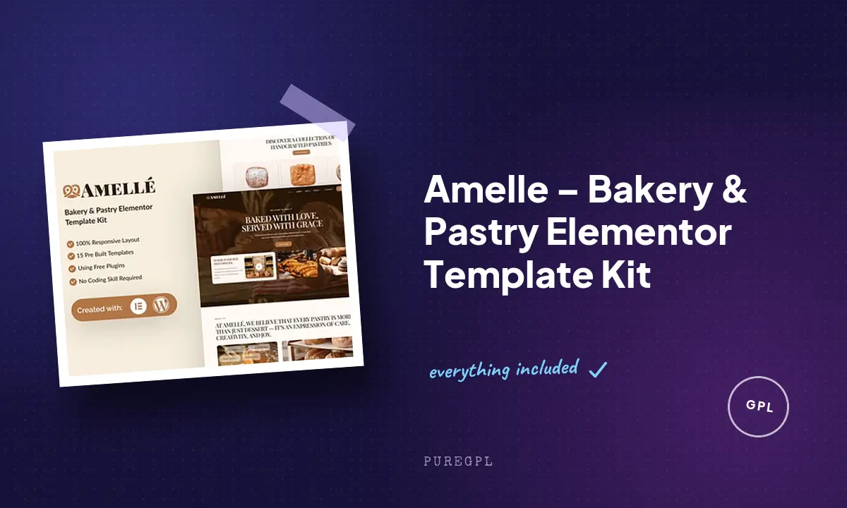 Amelle – Bakery & Pastry Elementor Template Kit