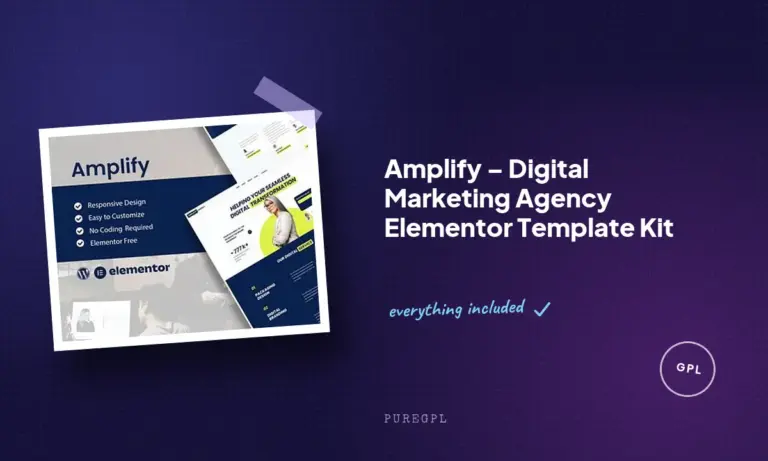 amplify digital marketing agency elementor template kit