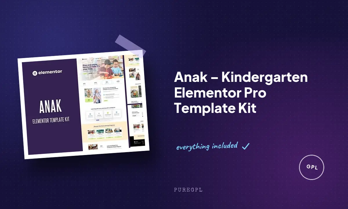 Anak – Kindergarten Elementor Pro Template Kit