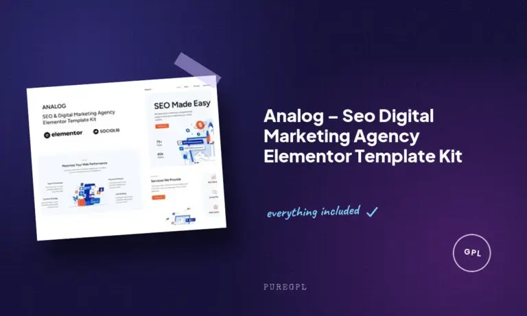 analog seo digital marketing agency elementor template kit