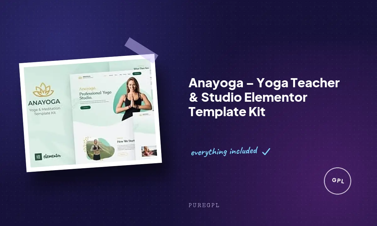 Anayoga – Yoga Teacher & Studio Elementor Template Kit