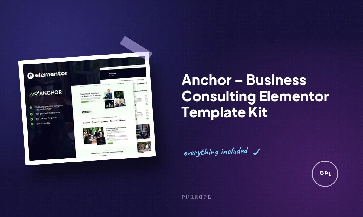 Anchor – Business Consulting Elementor Template Kit