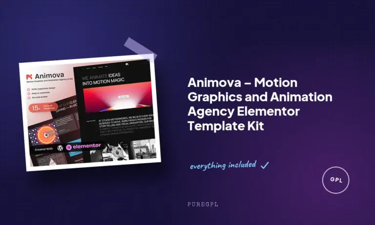 animova motion graphics and animation agency elementor template kit