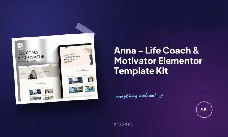 anna life coach motivator elementor template kit