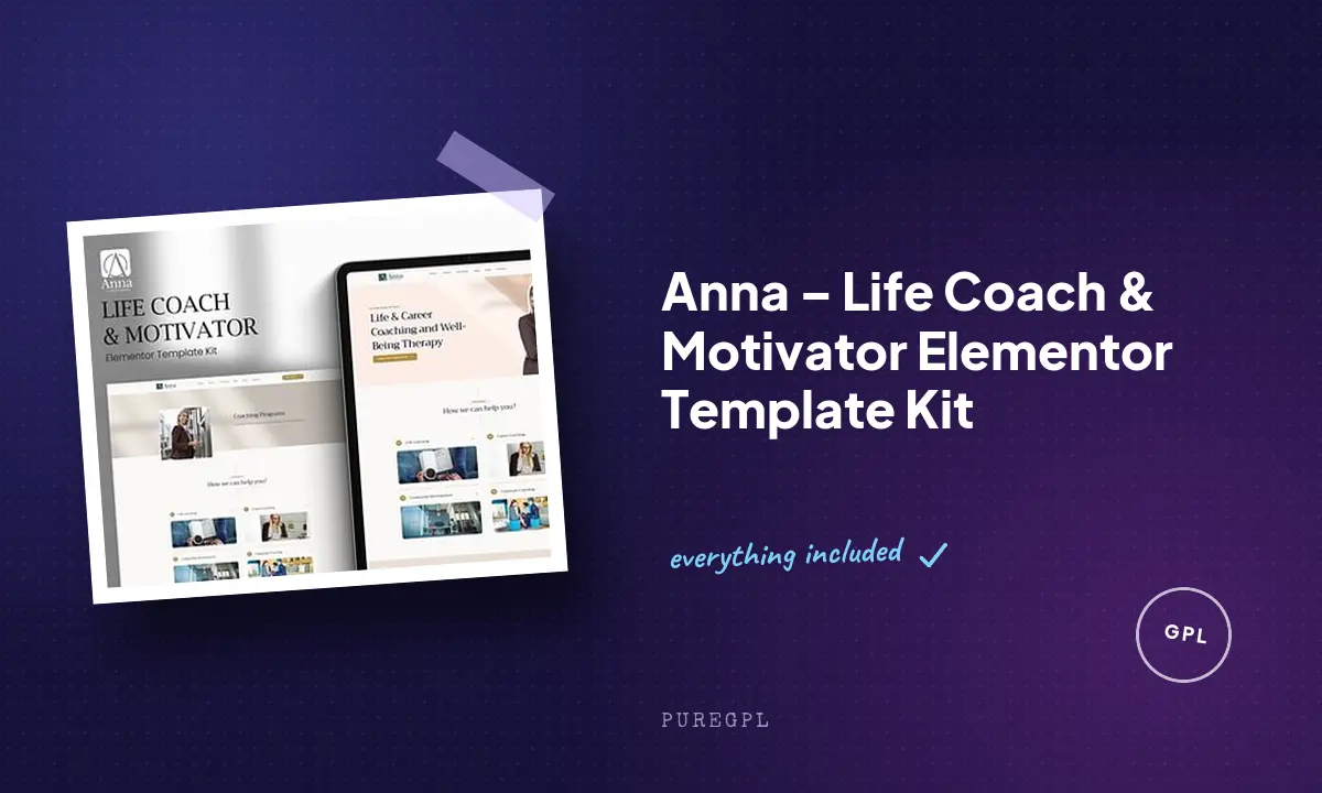 Anna – Life Coach & Motivator Elementor Template Kit