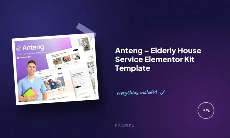 anteng elderly house service elementor kit template