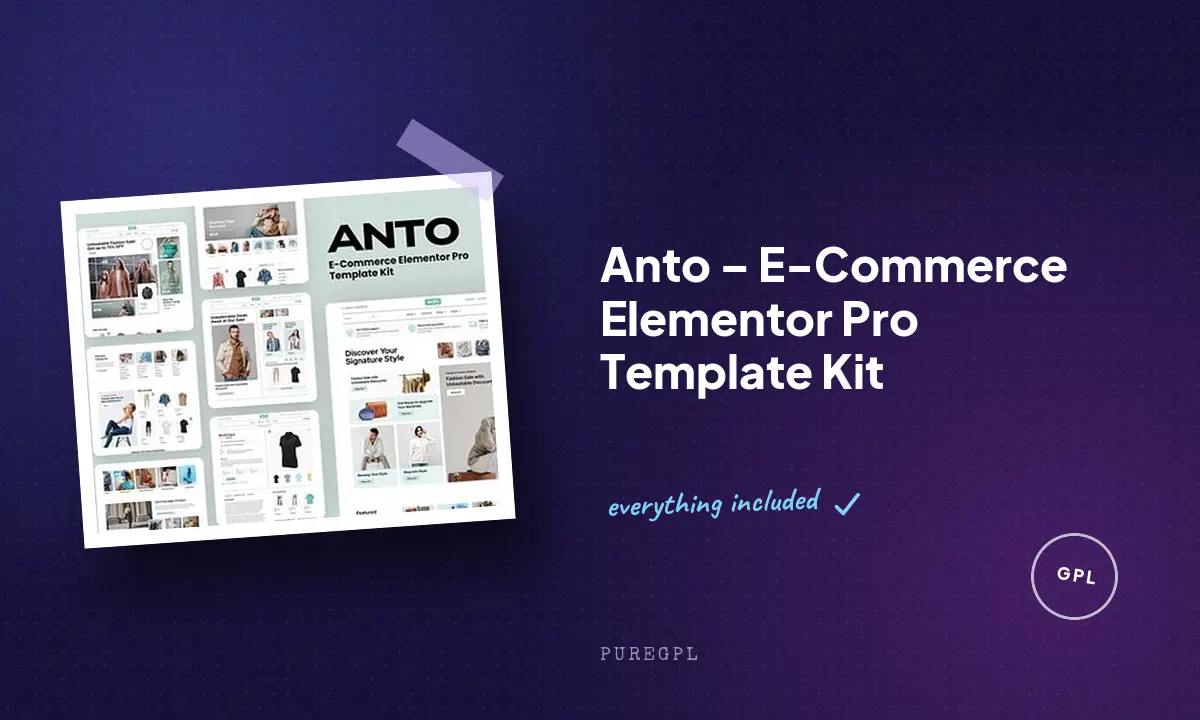 Anto – E-Commerce Elementor Pro Template Kit