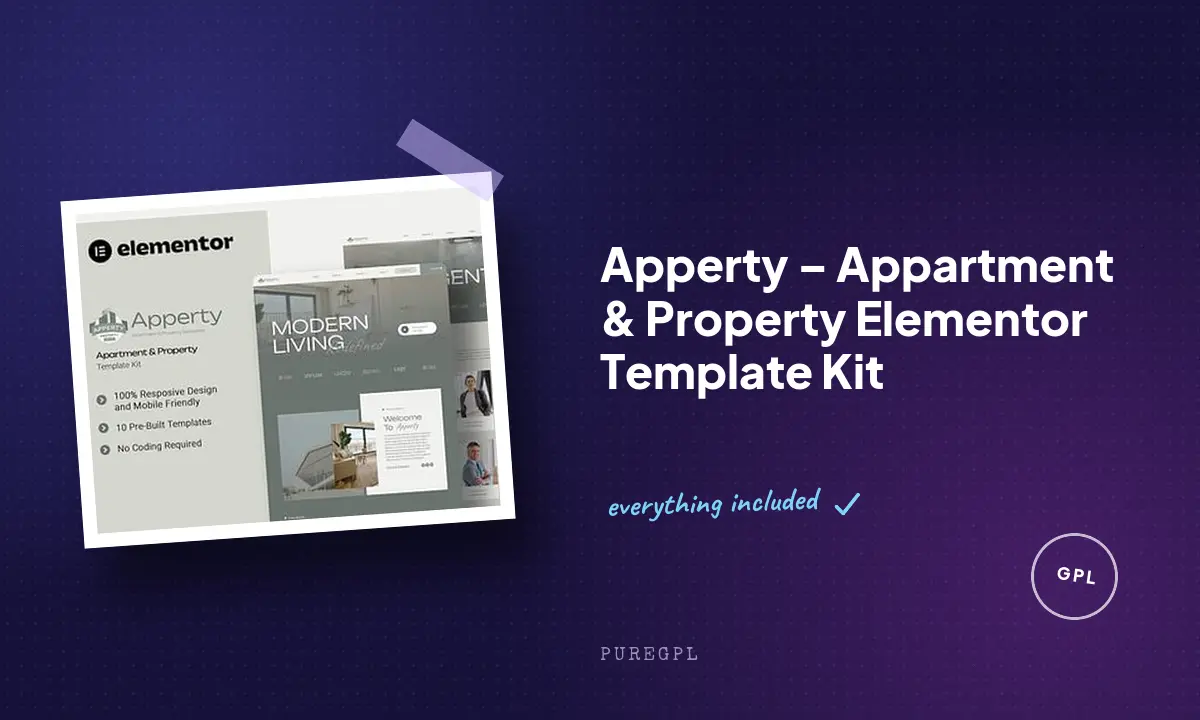 Apperty – Appartment & Property Elementor Template Kit