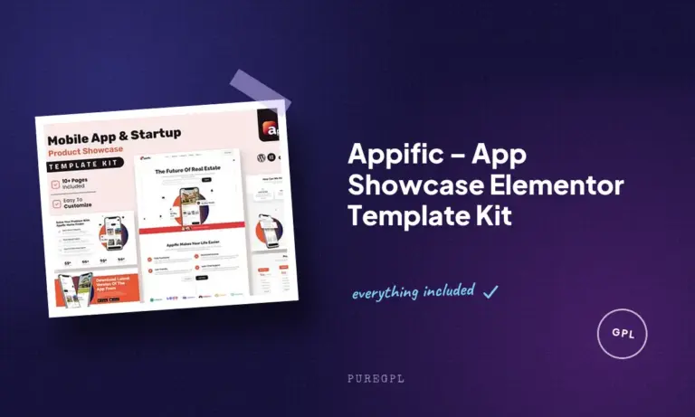 appific app showcase elementor template kit