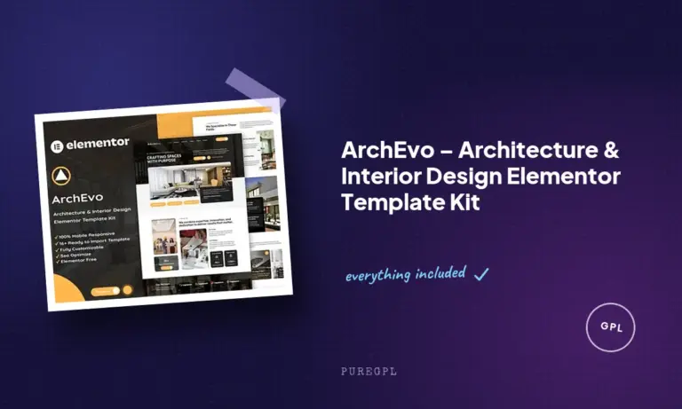 archevo architecture interior design elementor template kit