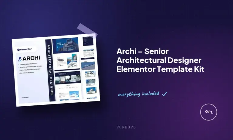 archi senior architectural designer elementor template kit
