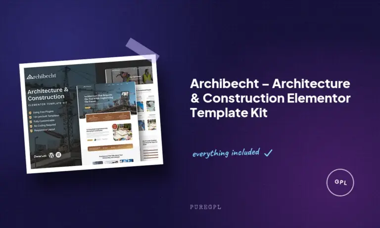 archibecht architecture construction elementor template kit