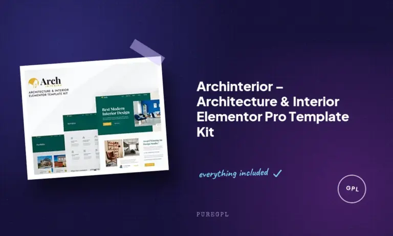archinterior architecture interior elementor pro template kit