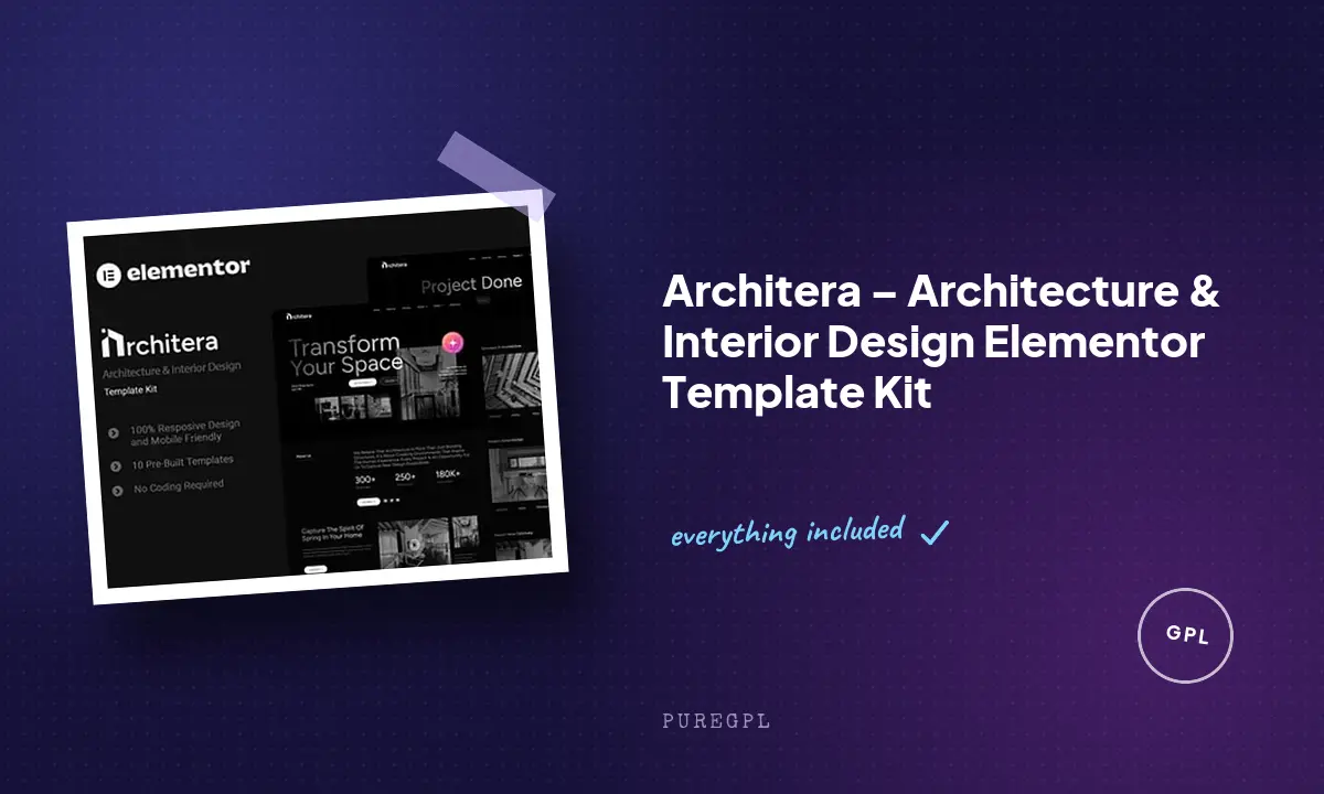 Architera – Architecture & Interior Design Elementor Template Kit