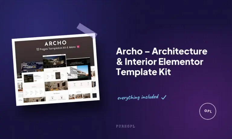 archo architecture interior elementor template kit