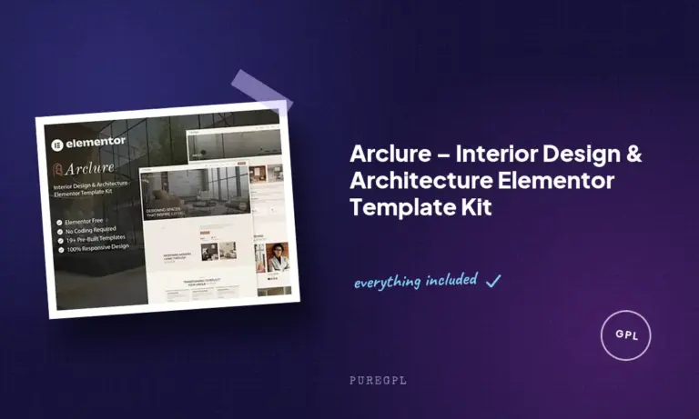 arclure interior design architecture elementor template kit