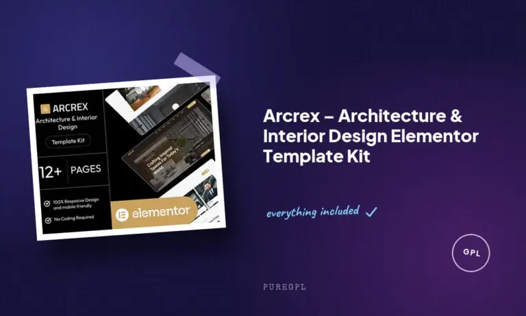 arcrex architecture interior design elementor template kit