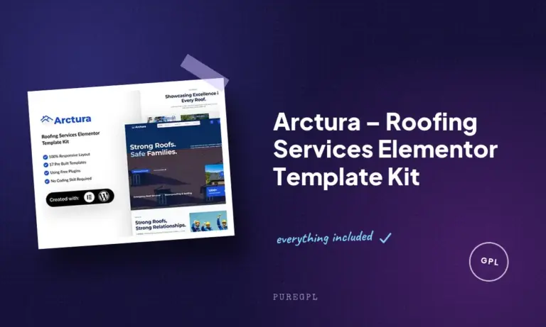 arctura roofing services elementor template kit