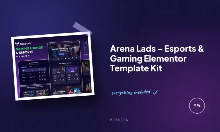 arena lads esports gaming elementor template kit