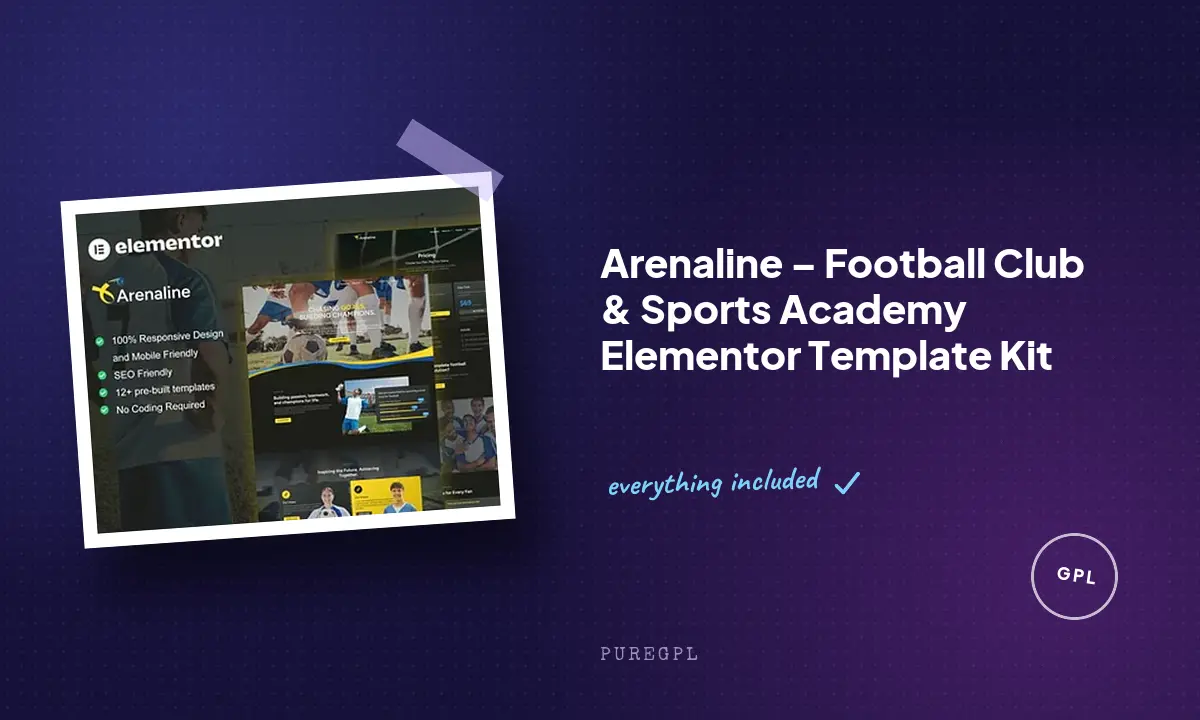 Arenaline – Football Club & Sports Academy Elementor Template Kit