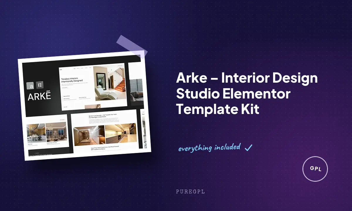 Arke – Interior Design Studio Elementor Template Kit