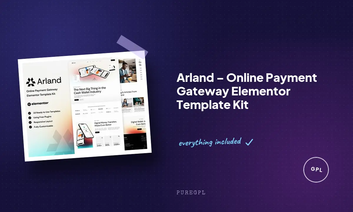 Arland – Online Payment Gateway Elementor Template Kit
