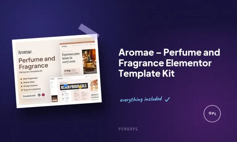aromae perfume and fragrance elementor template kit