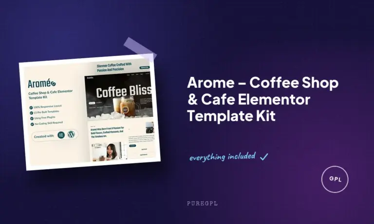 arome coffee shop cafe elementor template kit