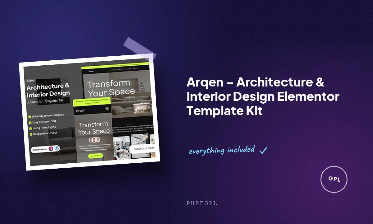 Arqen – Architecture & Interior Design Elementor Template Kit