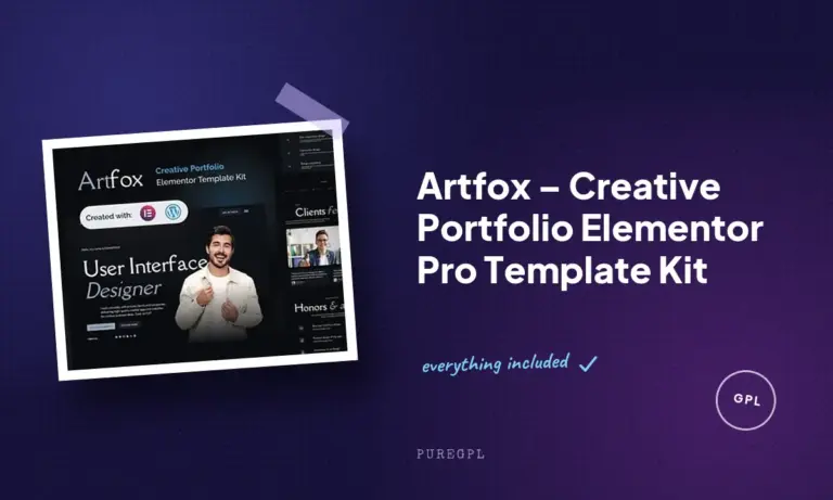 artfox creative portfolio elementor pro template kit