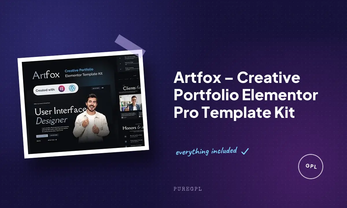 Artfox – Creative Portfolio Elementor Pro Template Kit
