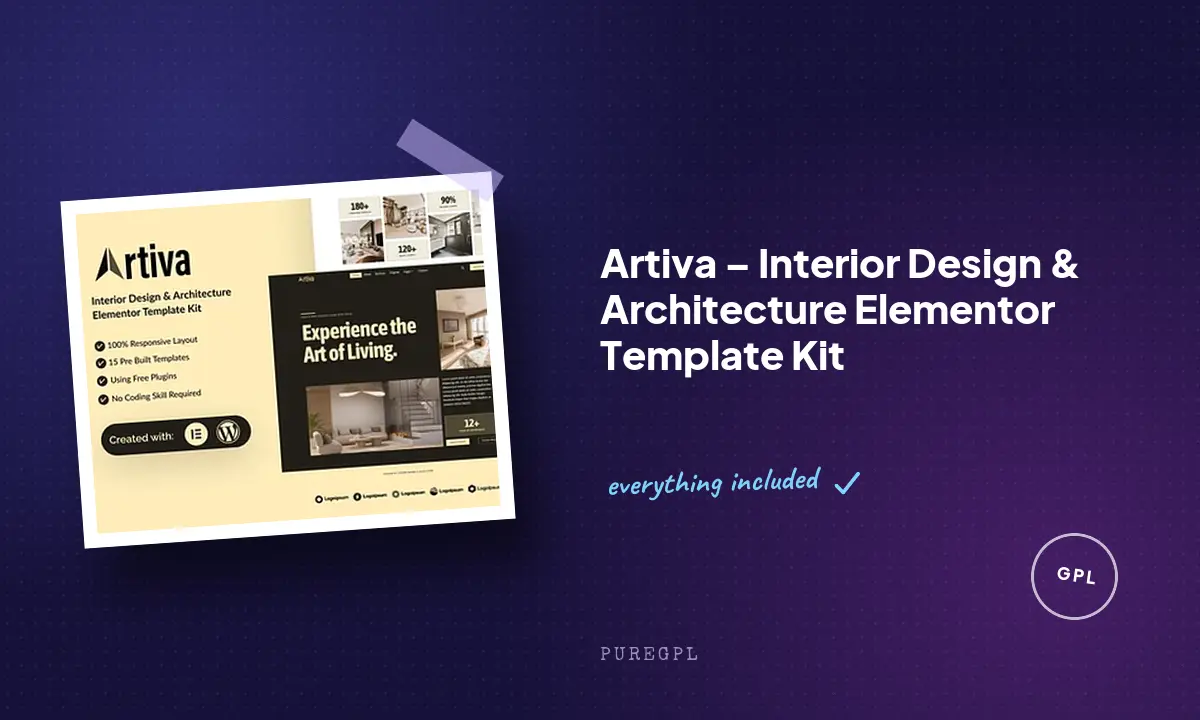 Artiva – Interior Design & Architecture Elementor Template Kit