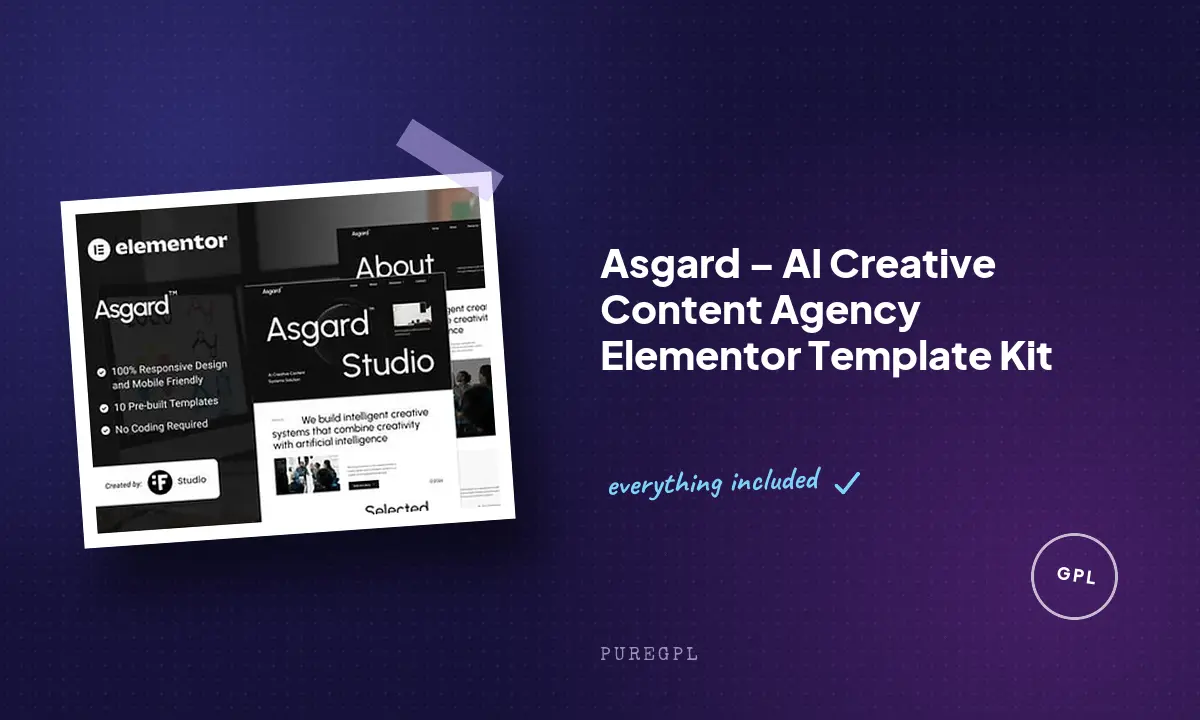 Asgard – AI Creative Content Agency Elementor Template Kit