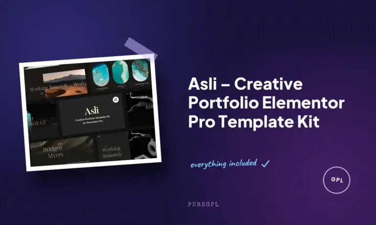 asli creative portfolio elementor pro template kit
