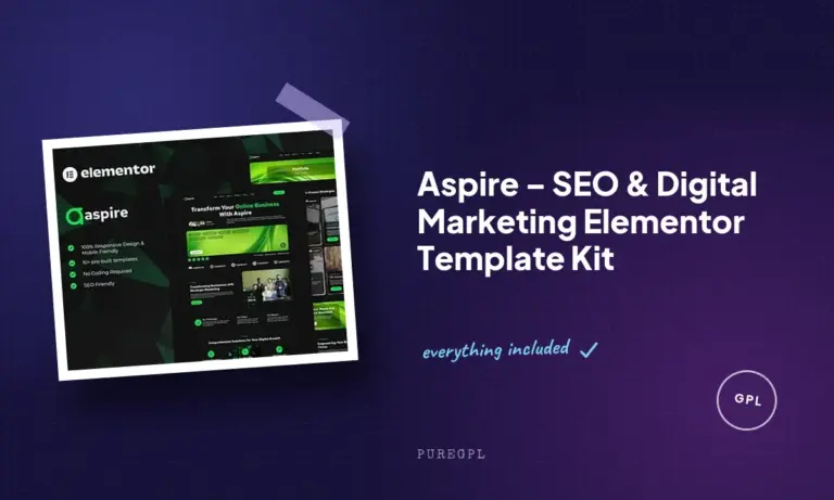 aspire seo digital marketing elementor template kit