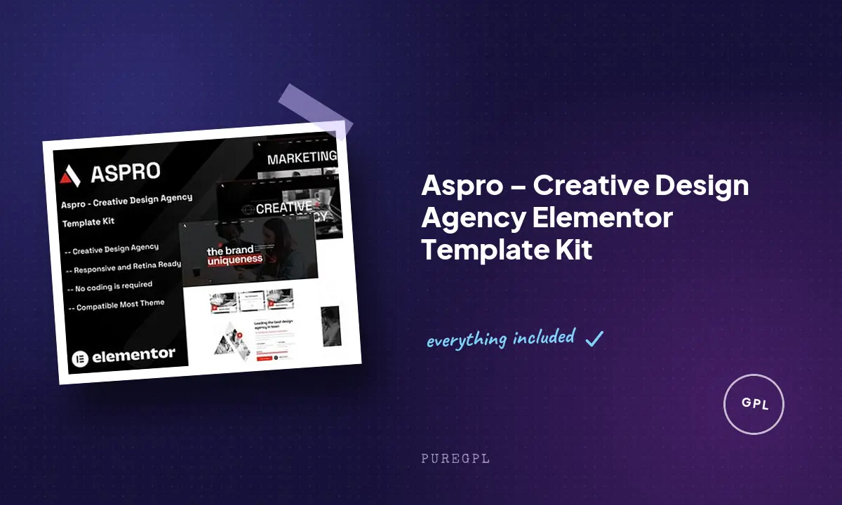 Aspro – Creative Design Agency Elementor Template Kit
