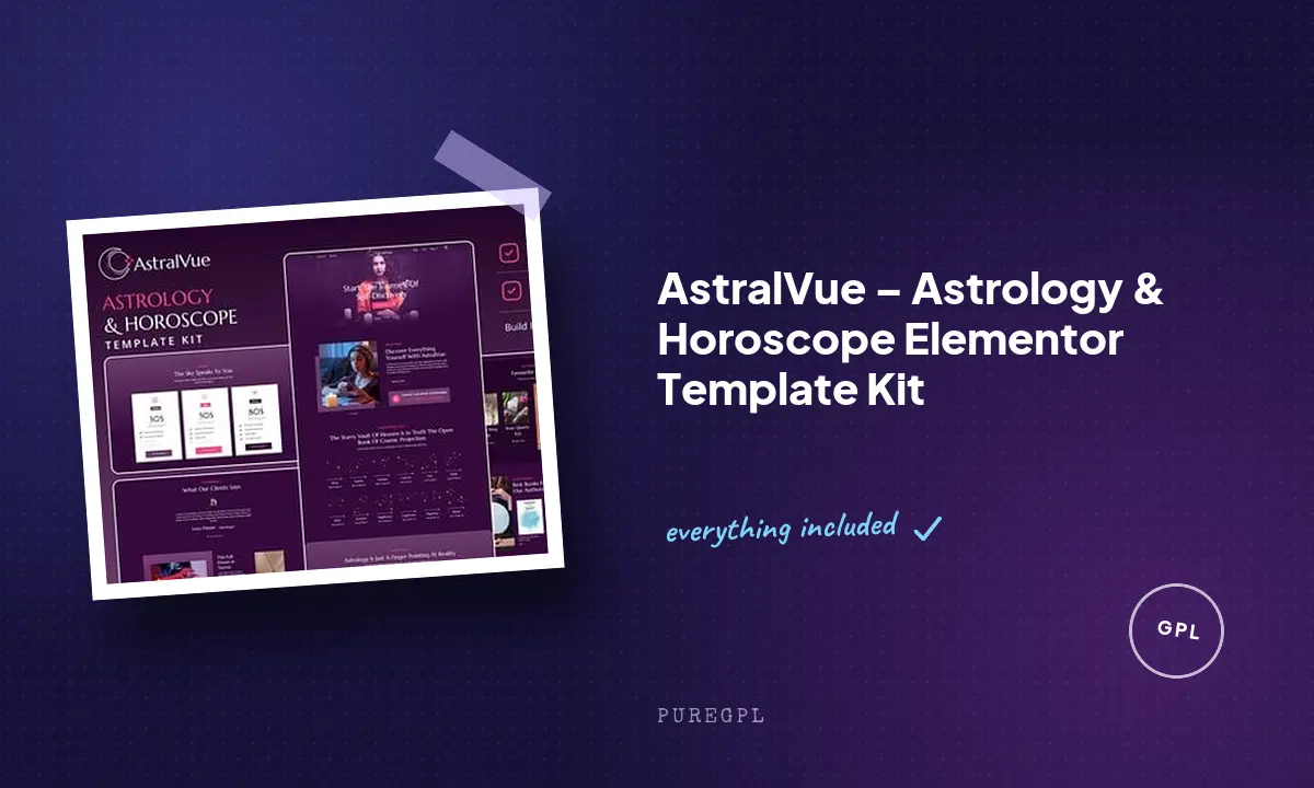 AstralVue – Astrology & Horoscope Elementor Template Kit
